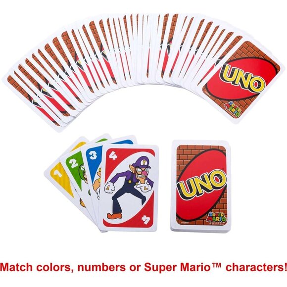 Mattel Games UNO Super Mario Card Game for Kids Adults Families & Game Nights - Picture 3 of 7